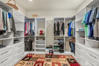 Primary Bedroom large walk-in closet with built ins
