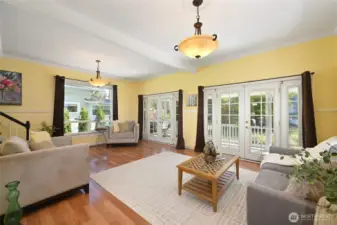 ...a cheery and light-filled, spacious living room