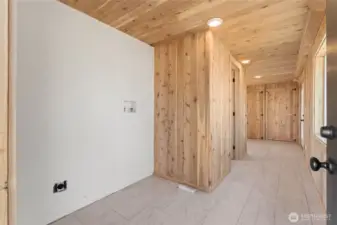 Laundry area near back door.
