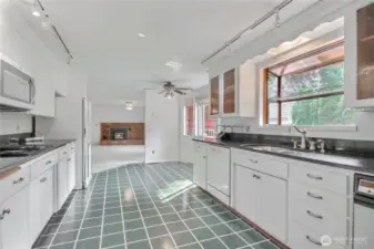 Kitchen opens to Large Family Room