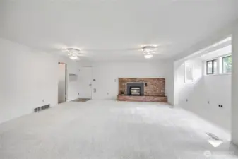 Large Family Room with Fireplace