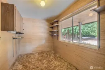 This is the utility off of Family Room, was used for Office.