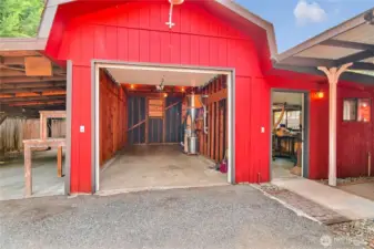 Garage has attached shop