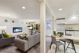Kitchen and living room areas of the ADU