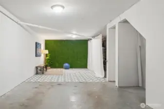 Whole garage! Space for storage and garbage cans doesn't affect parking a car!