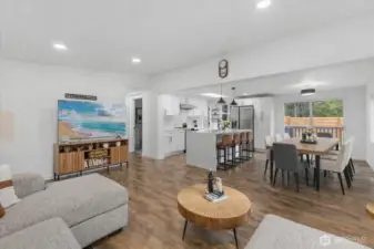 Virtually staged dining table