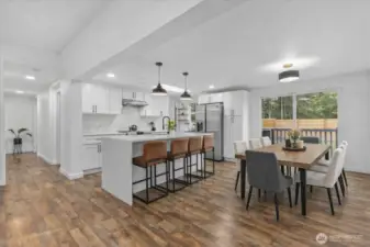 Virtually staged dining table