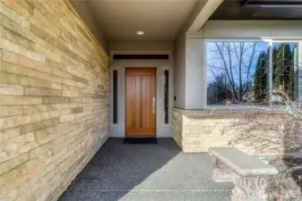 Entryway with Stone & Stucco Exterior