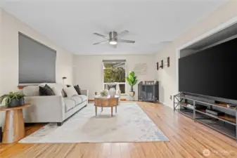 Family room that fits a 82" TV