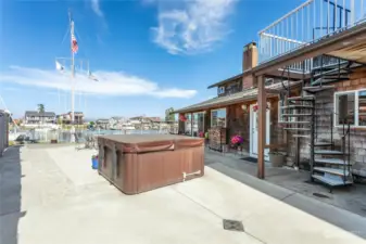 View of the canal and Mt. Baker from the patio and hot tub