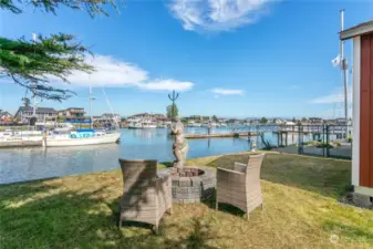 The firepit on the second lot is a great space to sit and enjoy the views on summer evenings