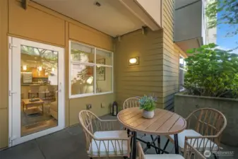 Spacious 115 sq ft patio- perfect for entertaining, dining al fresco, or as a tranquil retreat.