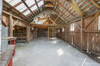Interior of barn