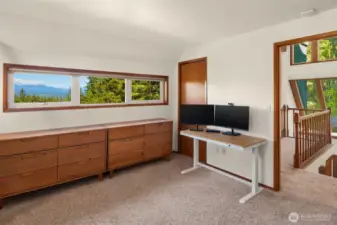 Primary bedroom with more Mt. Pilchuck views!