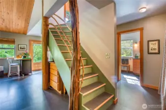 A gorgeous juniper trunk is a show-stopper as you enter the home. Freshly painted walls are crisp and clean.