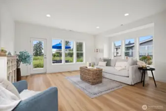 There are a lot of windows letting in an abundance of natural light into the home and particularly the living room.