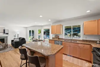 Updated countertops and tons of storage.