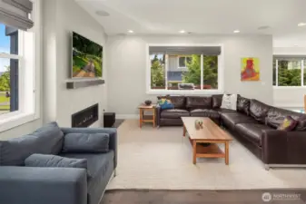 Expansive great-room flows into kitchen