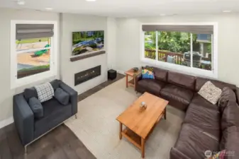 Looking down from loft