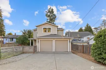Driveway and 2-car garage