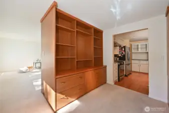 Abundance of built in desk storage.
