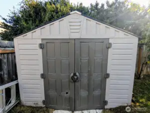Garden shed in backyard