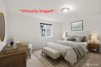 *Virtually Staged* Spacoius primary bedroom