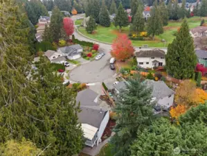 Just across from the golf course