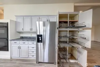 Pull out shelves in the pantry