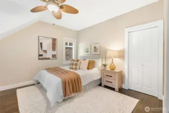 Upstairs room with a large closet.