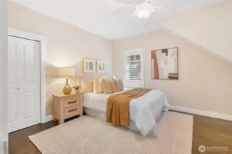 Upstairs room with a large closet.