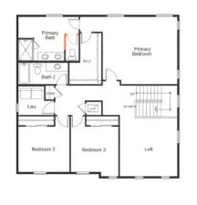 Upper floor layout of the 2350A.