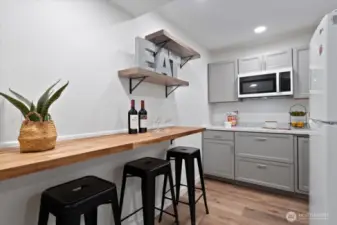 Kitchenette is perfect for multi generational living, overnight guests or perhaps tenants.