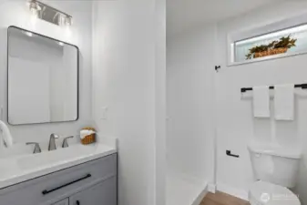 3/4 bathroom on lower level, all brand new.