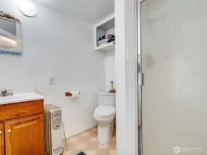 Bathroom in garage