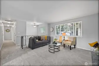 Looking down the hall, where you will find the 3 bedrooms and full bathroom.
