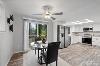 Open concept kitchen / dining area.