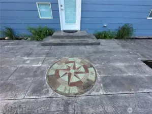 Stamped Concrete Compass Rose