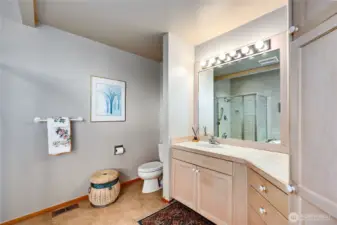 Spacious vanity.