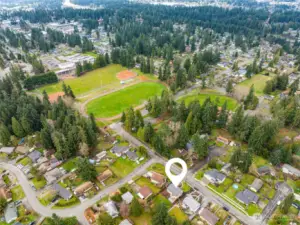 Ballfields, playground and Montlake Terrace Light Rail Station just a few blocks beyond.