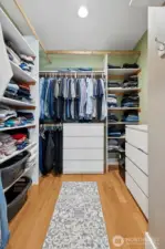 Large Primary walk-in closet.