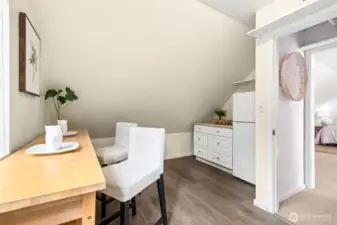 An over-the-garage studio with a kitchenette offers the perfect blend of privacy and functionality, making it ideal for guests, extended family, or creative work. With its own elevated views, it lives like an independent suite while still feeling connected to the main home.