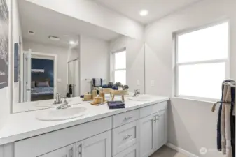 Primary en-suite bathroom vanity. Photos are representative only and may display different color package and/or upgrades.