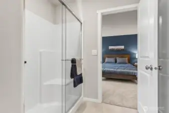 Primary bathroom walk in shower. Photos are representative only and may display different color package and/or upgrades.