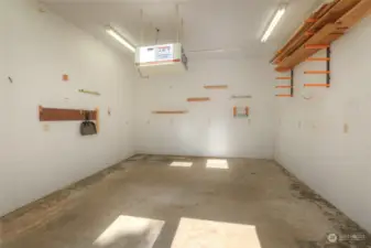 Shop space with air filtration system for wood working