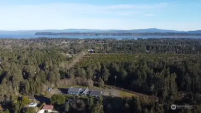 The bay is just east of the home!