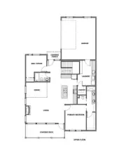 Main level living with great room concept design.