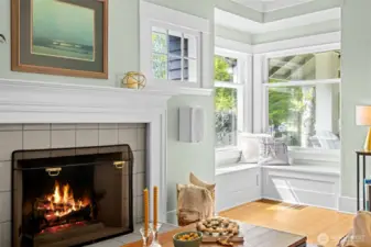 A window seat adds charm and extra seating