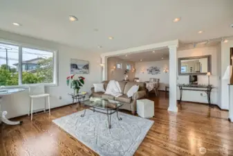 The family room as it faces the dining room.