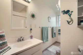 The 3/4 bath downstairs.
